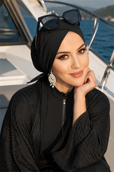 Siyah Çapraz Deniz - Havuz Bonesi