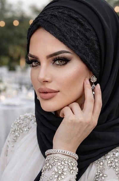 Siyah Dantelli Hazır Şifon Şal