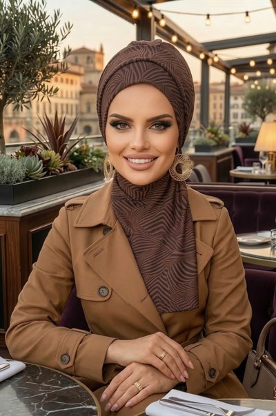 Siyah Desenli Atkılı Bone