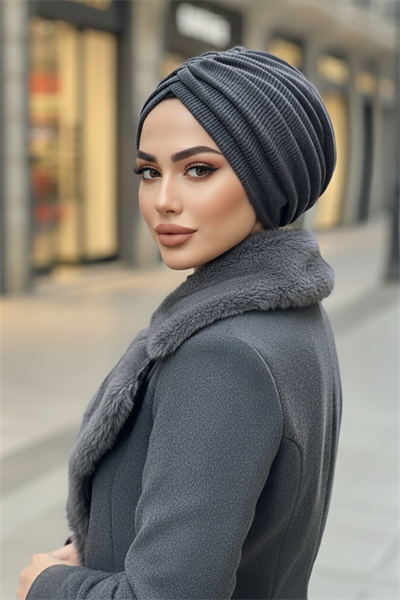 Antrasit Triko Büzgülü Salaş Bone