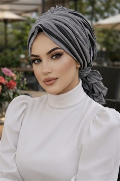 Siyah Gri Tokalı Bone