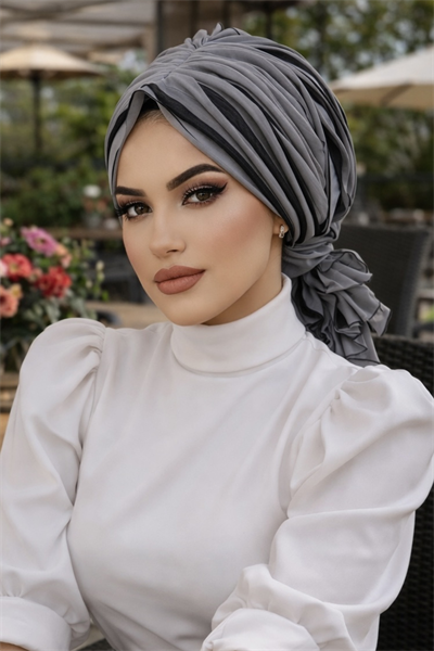 Siyah Gri Tokalı Bone