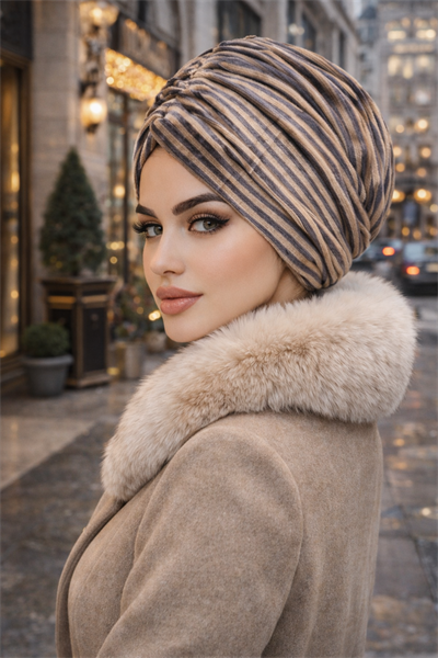 Füme Bej Kadife Büzgülü Salaş Bone