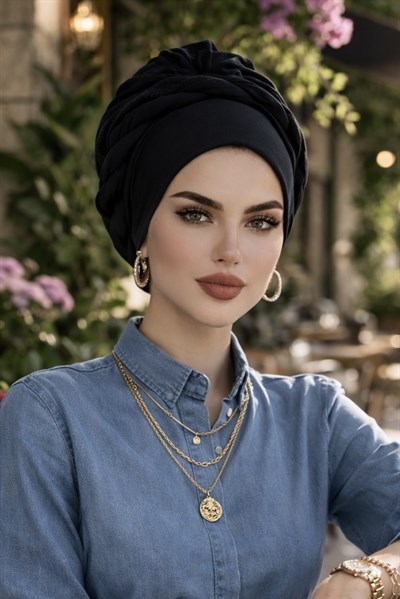 Siyah Hazır Burgulu Bone