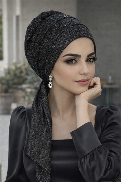 Antrasit Işıltılı Atkılı Bone