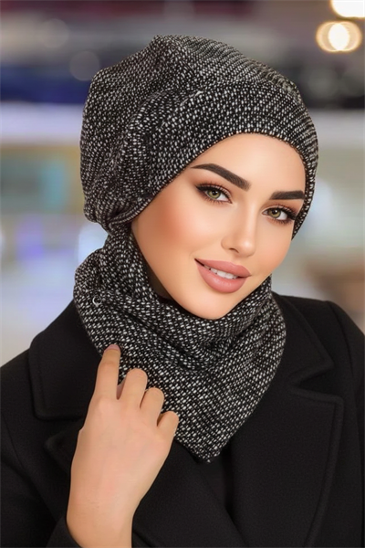 Siyah Melanj Tesettür Bere Ve Etol Takım