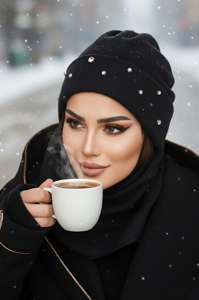 Siyah Swarovski Taşlı Maskeli Bere