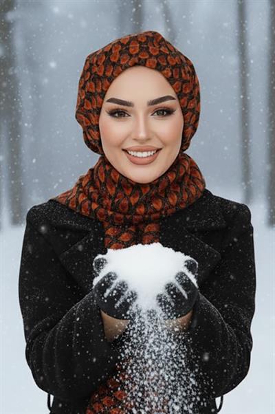 Siyah Taba Desenli Tesettür Bere