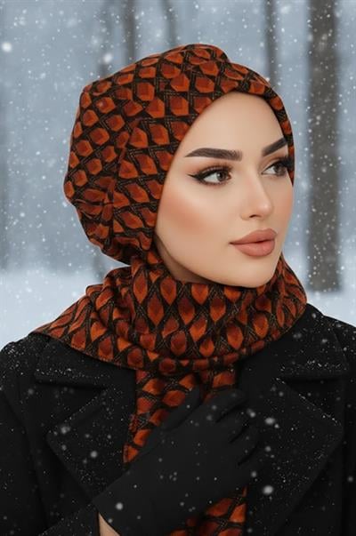 Siyah Taba Desenli Tesettür Bere