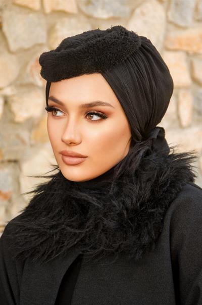 Siyah Tokalı Şapka Bone