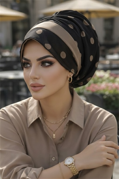 Siyah Vizon Bantlı Şapka Bone