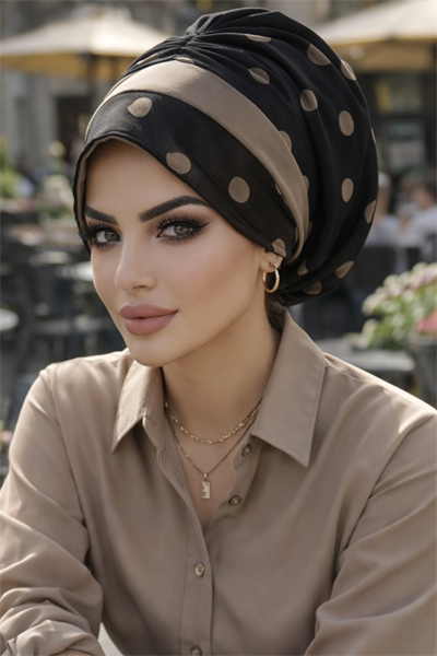 Siyah Vizon Bantlı Şapka Bone