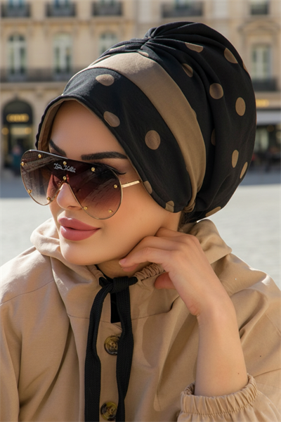 Siyah Vizon Bantlı Şapka Bone