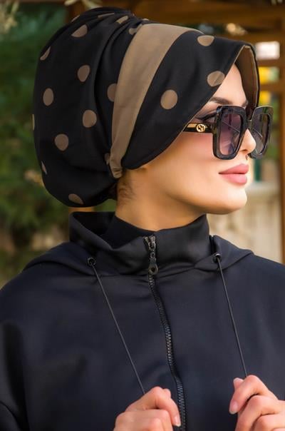 Siyah Vizon Bantlı Şapka Bone