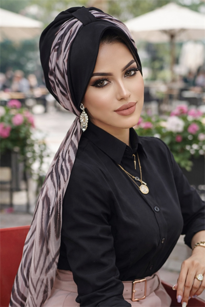 Siyah Zebra Desenli Şapka Bone