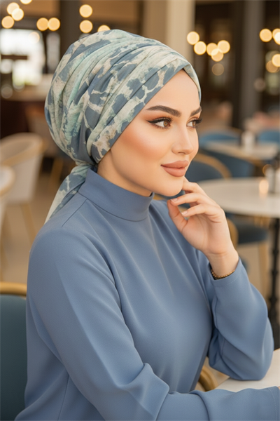 Soft Mavi Tonlamalı Tokalı Bone