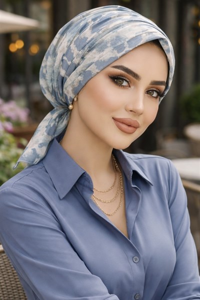 Soft Mavi Tonlamalı Tokalı Bone