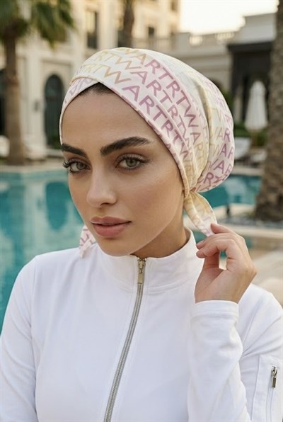 Soft Yazı Desen Çapraz Havuz - Deniz Bonesi