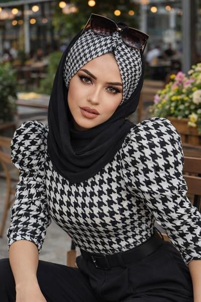 Syah Kazayağı Kışlık Hazır Şal