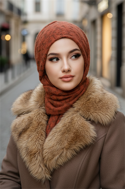 Taba Desenli Yumoş Kelebek Bone Şal