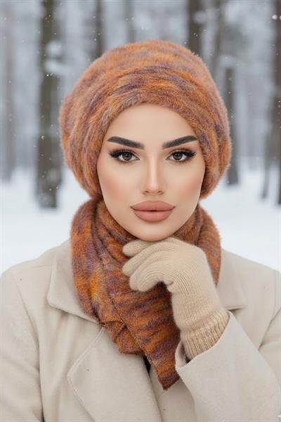 Taba Tonlu Yumoş Tesettür Bere Ve Etol Takım