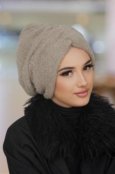 Taş Işıltılı Kışlık Büzgülü Bone