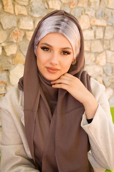 Vizon Batik Desen Bandana Bone Şal