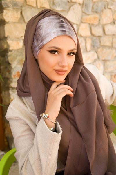 Vizon Batik Desen Bandana Bone Şal