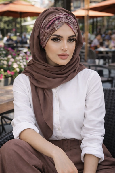 Vizon Batik Desenli Hazır Şal