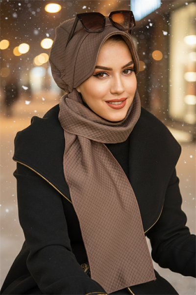 Vizon Kapitone Atkılı Tesettür Şapka