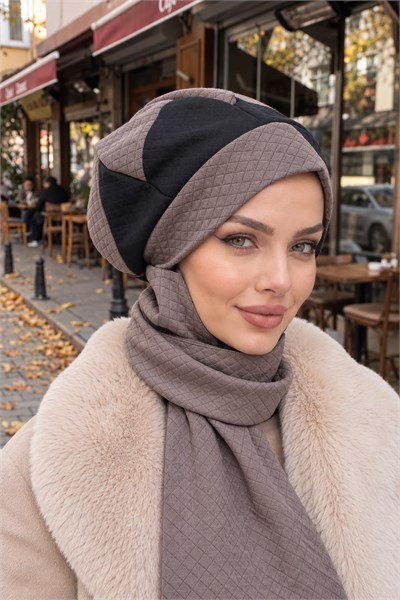 Vizon Siyah Kapitone Tesettür Bere