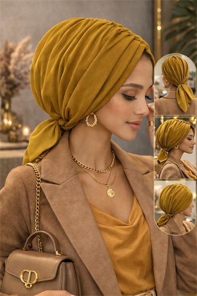 Yağ Yeşili Tokalı Bone