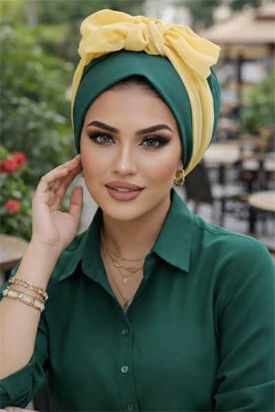 Yeşil Gold Fularlı Bone