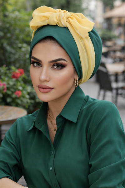 Yeşil Gold Fularlı Bone