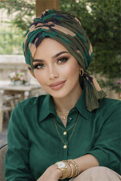 Zümrüt Kamuflaj Piliseli Tokalı Bone