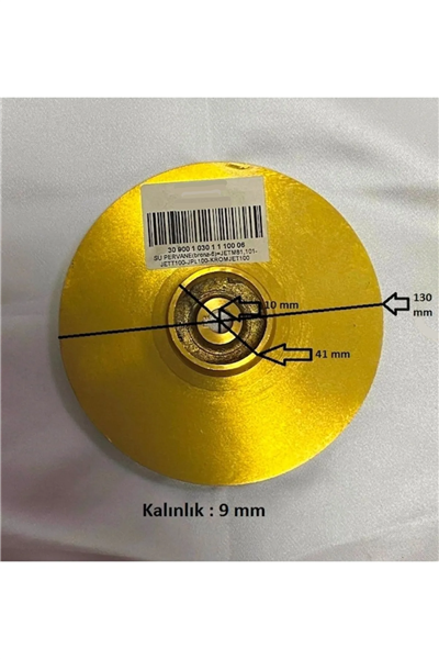 1 Hp Jet Su Pompa Bronz Sarı Pirinç Fan Pervane Çark - Delik 10mm Çap 130mm