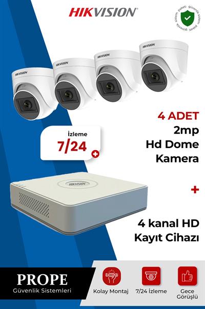 HIKVISION DS-2CE76D0T 4 Kameralı Hd Sistem Paketi
