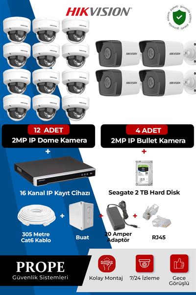 HIKVISION DS-2CD1121G2-LIUF 16 Kameralı Full Ip Sistem Paketi