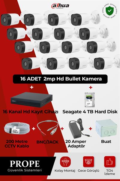 DAHUA PG-DH16C00001HD-B16ST  16 Kameralı Hd Bullet Full Sistem Paketi