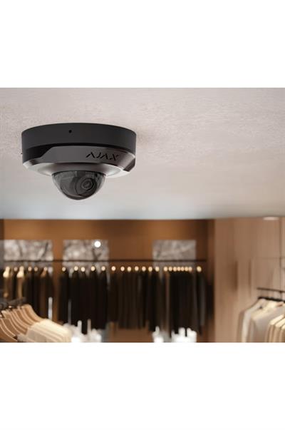AJAX DomeCam Mini (8 Mp/2.8 mm) Kablolu AI destekli güvenlik IP kamerası Siyah 
