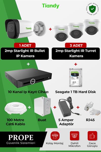 TIANDY PGI00004C01IP-FS-TIA04ST 4 Kameralı Full Sistem Paketi