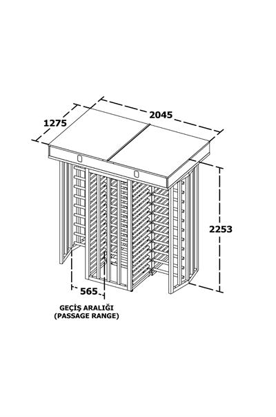 MAKİM T2500K Double 4 Kollu Boy Turnike Tamamı Boyalı (400 Kg)