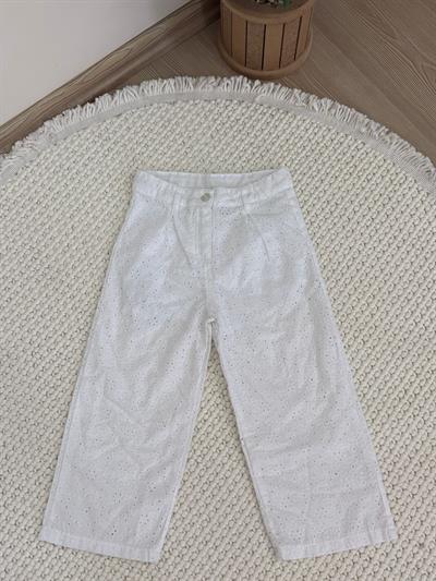 2311GK04026 BEYAZ DANTELLİ KIZ ÇOCUK PANTOLON 