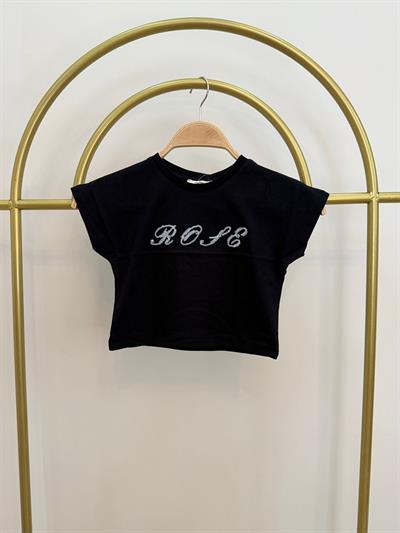 CK50427BASKILI KIZ ÇOCUK T-SHIRT SİYAH