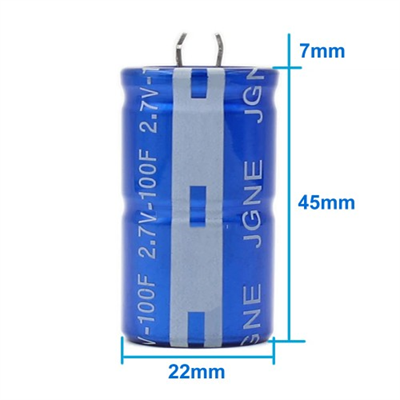 2.7V 100F Süper Kapasitör 22x45mm