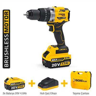 AKÜLÜ DARBELİ MATKAP SETİ 20 VOLT 130 Nm Tork 2*4.0Ah (KÖMÜRSÜZ MOTOR)