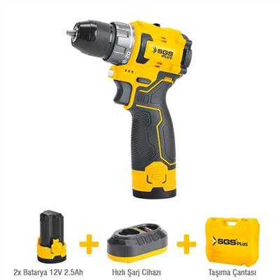 AKÜLÜ VİDALAMA SETİ 12 VOLT (2*2.5 Ah) (KÖMÜRSÜZ MOTOR)