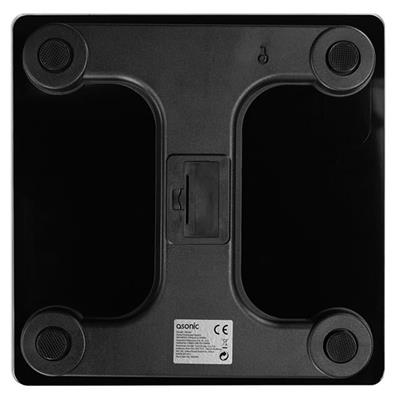 Asonic BS260 Siyah 260x260 Mm Dijital Bluetooth Baskül (2*AAA Pil Hediyeli)
