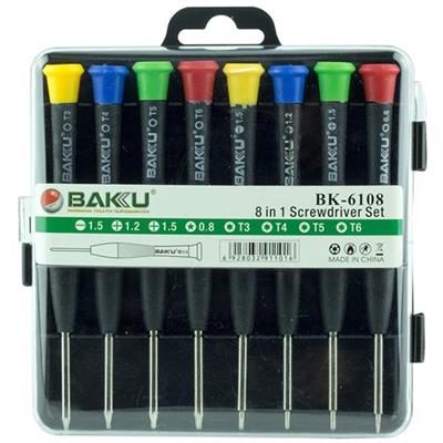 Baku BK-6108 8in1 Hassas Tornavida Seti (1.5-1.2-0.8--T3-T4-T5-T6)