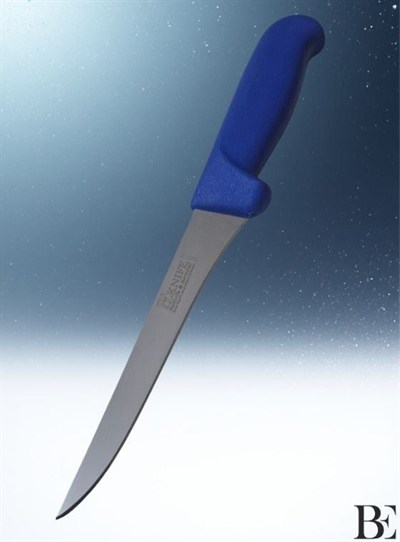 BeKnife Bemiral 15cm Düz Kemik Sıyırma Bıçağı 10351.15 Fibrox Kaymaz Saplı 16mm X 150mm X 2.5mm Mavi